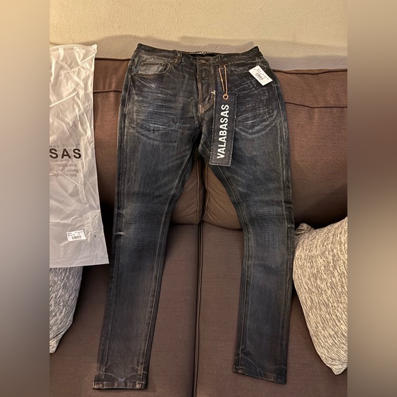 Valabasas Dirty Indigo Waxed Jeans – Size 32 – New With Tags - Picture 1 of 11